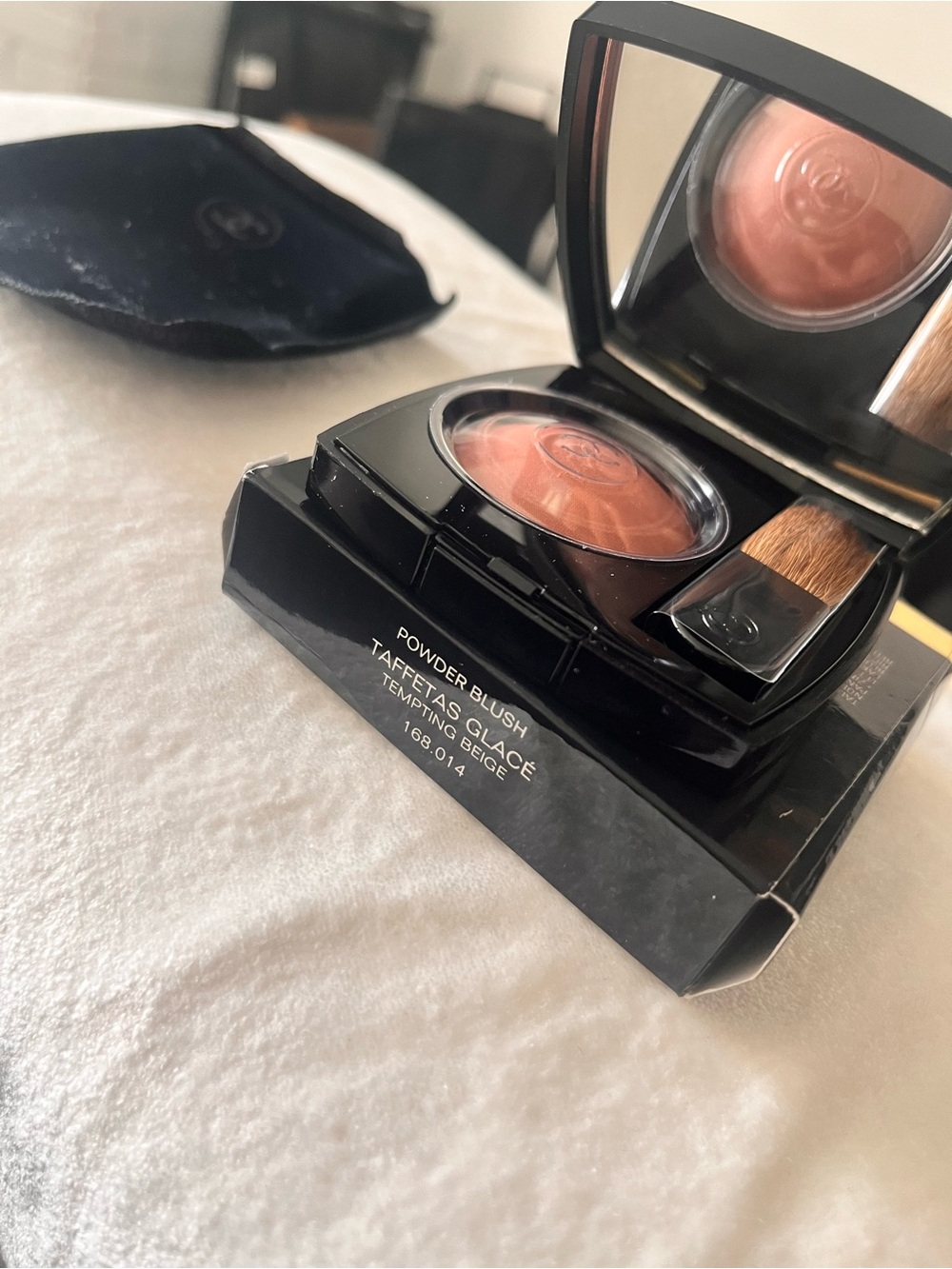 CHANEL Powder Blush Tempting Beige - Peachy Coral Glow